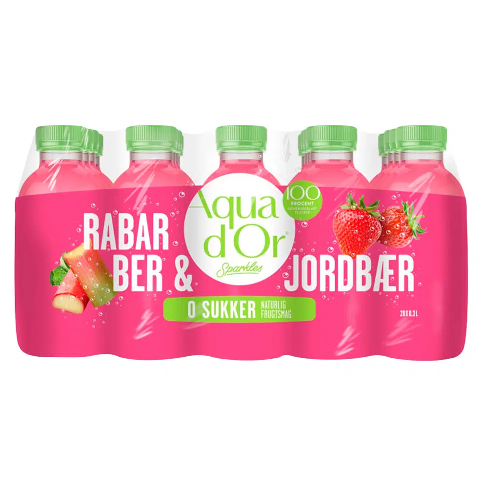Aqua Dor Rabarber & Jordbær - Zero Sugar (15 x 330ml)